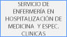 Servicio de Enfermería en Hospitalización de Medicina y Espec. Clinicas
